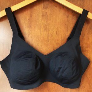 Knix Wireless Bra - Padded V-Neck Black Size 7 (36DD, 38DD, 36E) Wide Strap